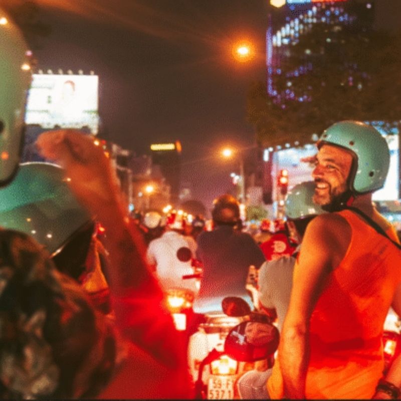 Saigon Night Motorbike Tour – Food Beer and Live Music Experience 4 Hours