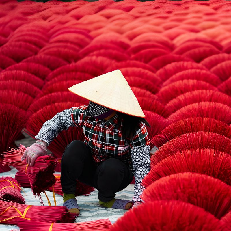 One Day Private Tour Perfume Pagoda & Quang Phu Cau Incense Village